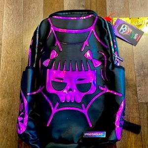 SPRAYGROUND CAZZU IRIDESCENT CUT & SEW SPIDER SKULL SHARK BACKPACK (DLXV)